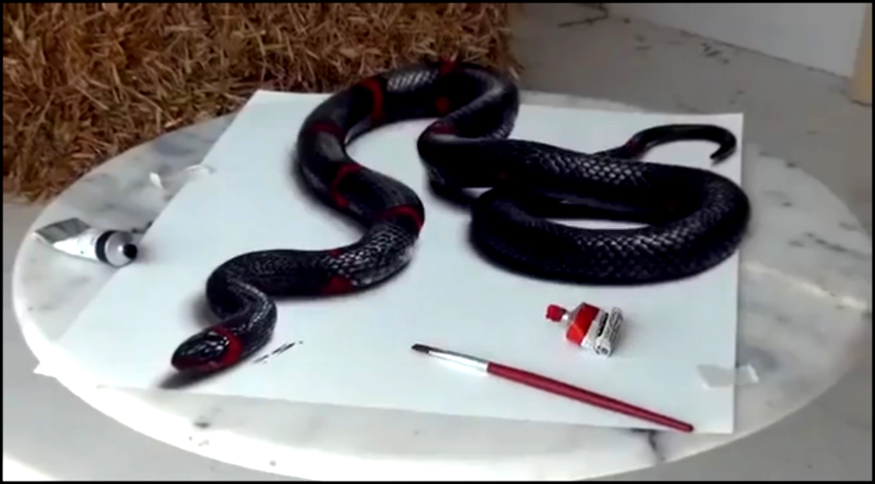 Реалистичный 3D рисунок змеи