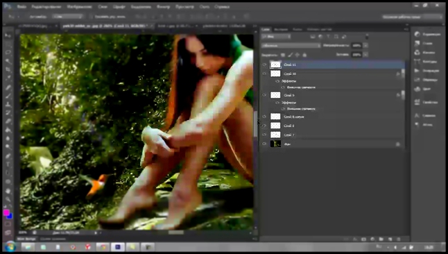 Видеоклип Замена фона + фэнтези коллаж в фотошопе - fantasy collage in Photoshop speed art 