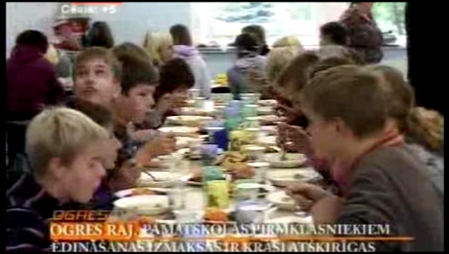 Видеоклип школьники обедают в столовой основной школы Огре ( Латвия латышский язык )