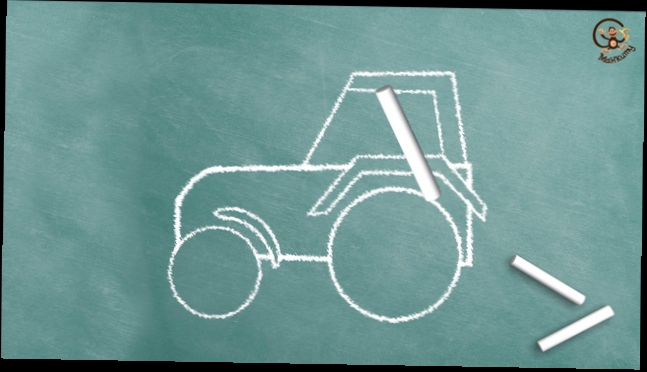 Мультик про синий трактор  Как нарисовать  Кубик расскажет Урок 11