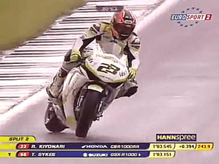Невероятный круг по мокрому треку - Moto GP