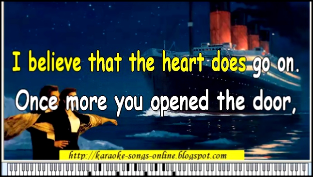 Видеоклип Celine Dion My heart will go on karaoke instrumental with lyrics on the screen