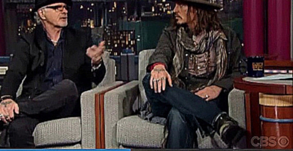 Джонни Депп и Билл Картер на шоу Леттермана, 2013