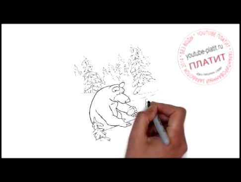 Рисуем машу и медведя карандашом  Как быстро поэтапно нарисовать машу карандашом