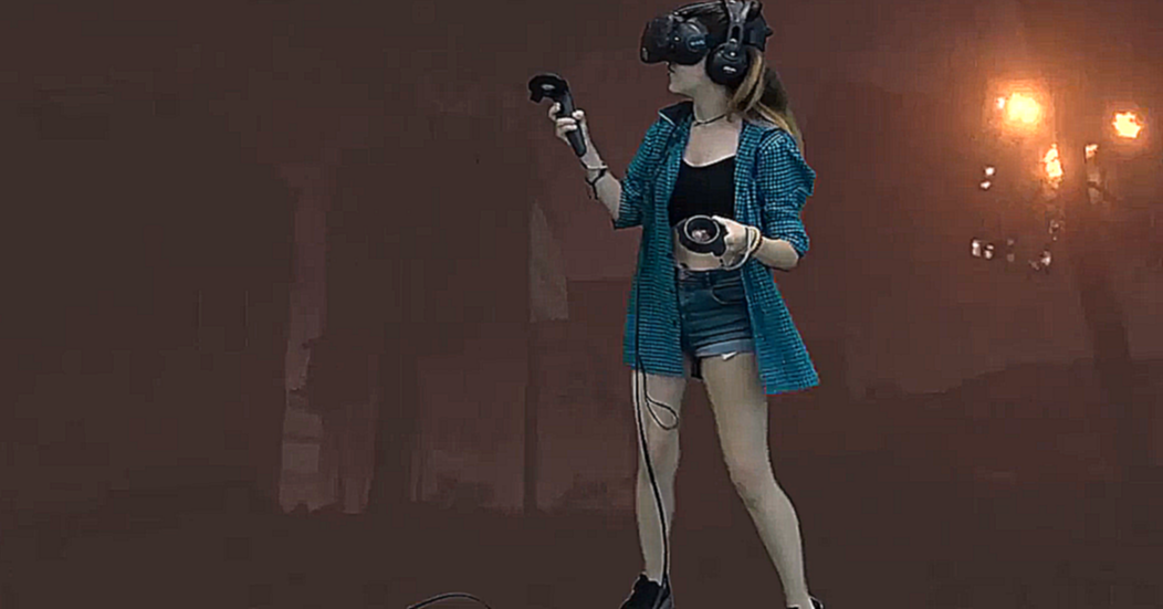 Реакция людей на погружение в игру The Brookhaven Experiment в шлеме виртуальной реальности HTC Vive
