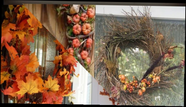 Осенний венок на дверь Красивый осенний венок своими руками в осеннем стиле