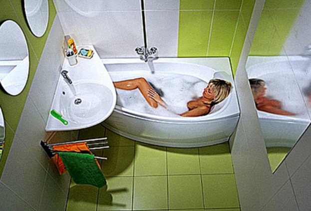 дизайн небольшой ванной комнаты зеленой Дизайн